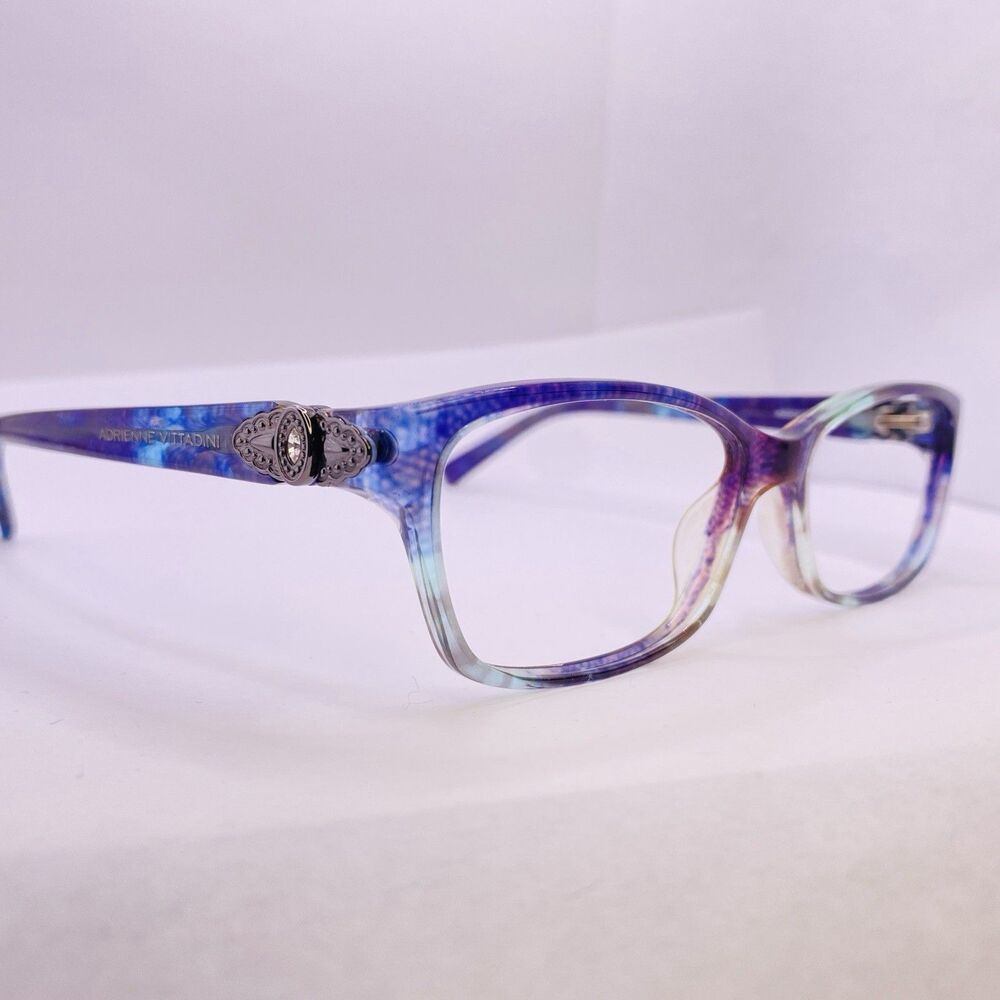 Adrienne Vittadini Eyeglasses Frames Authentic 1176 Purple Marble 53 [] 15 135